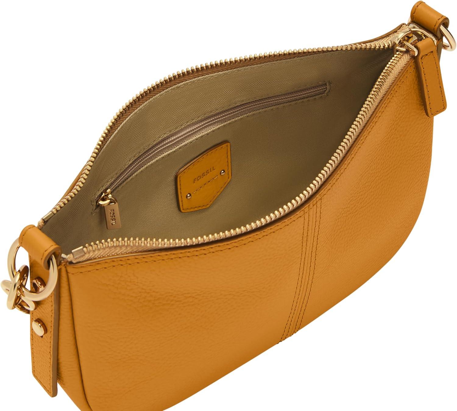 imageFossil Womens Jolie Leather Small Shoulder Bag Purse Handbag for WomenOchre
