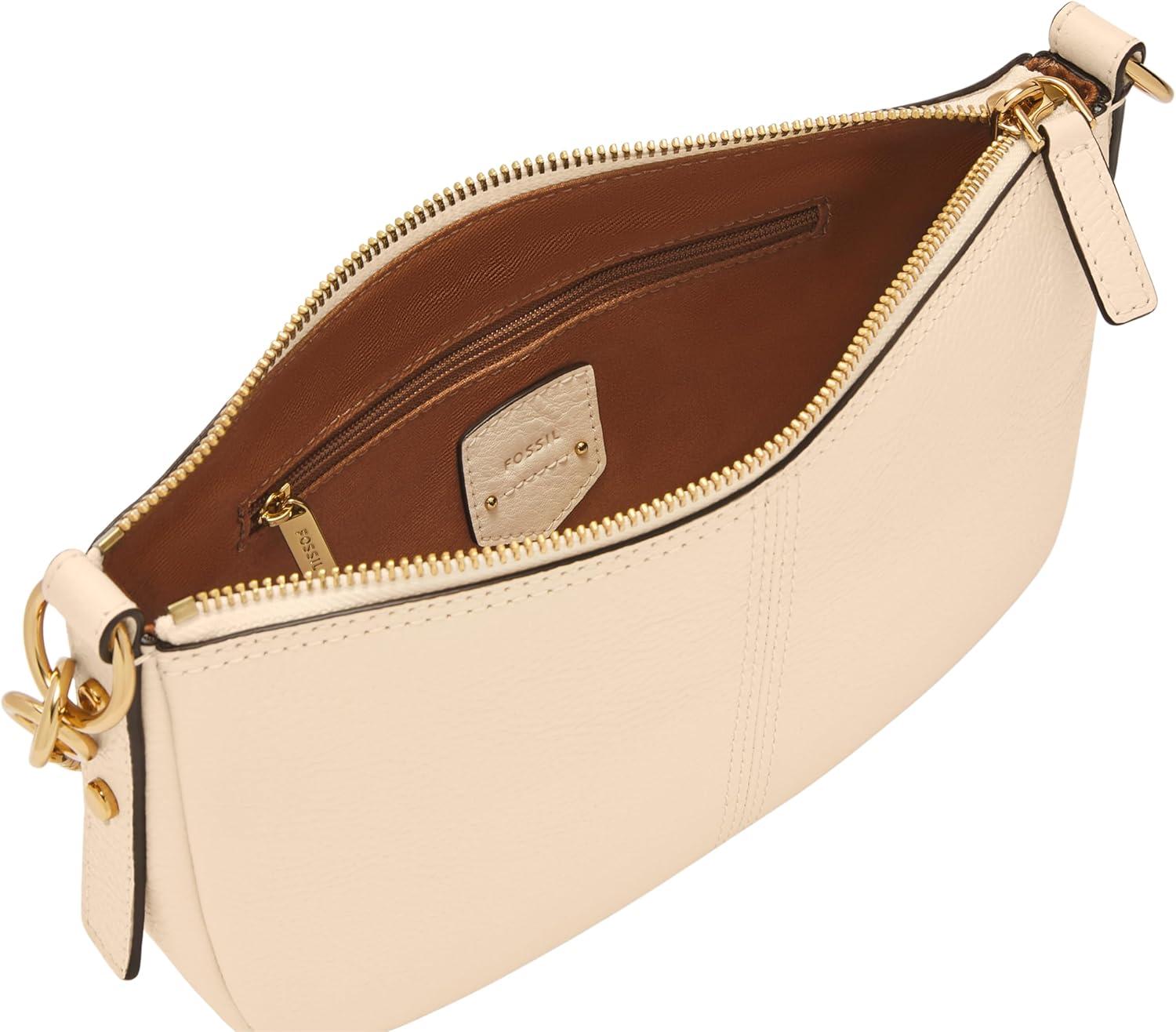 imageFossil Womens Jolie Leather Small Shoulder Bag Purse Handbag for WomenVanilla W Chain