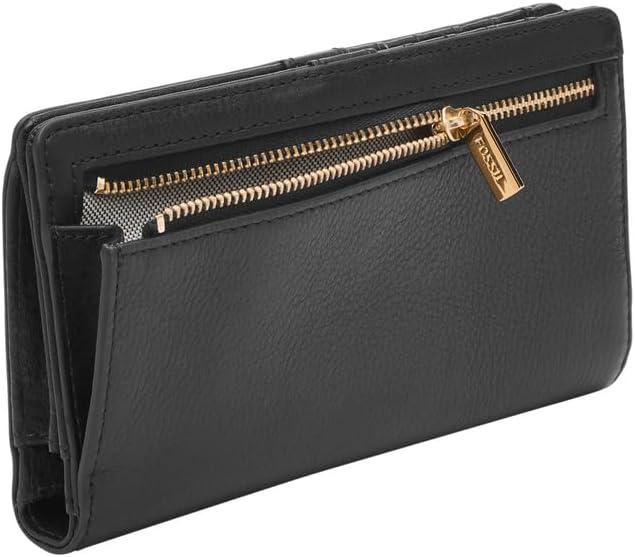 imageFossil Womens Liza Leather Slim Bifold Wallet for WomenBlack W Gold