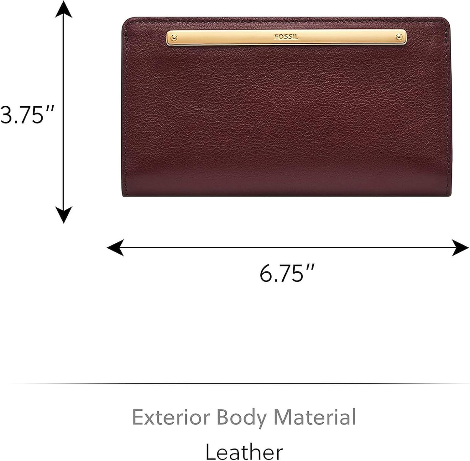 imageFossil Womens Liza Leather Slim Bifold Wallet for WomenMahogany