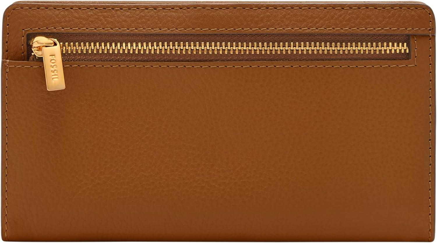 imageFossil Womens Liza Leather Slim Bifold Wallet for WomenMulti Tile