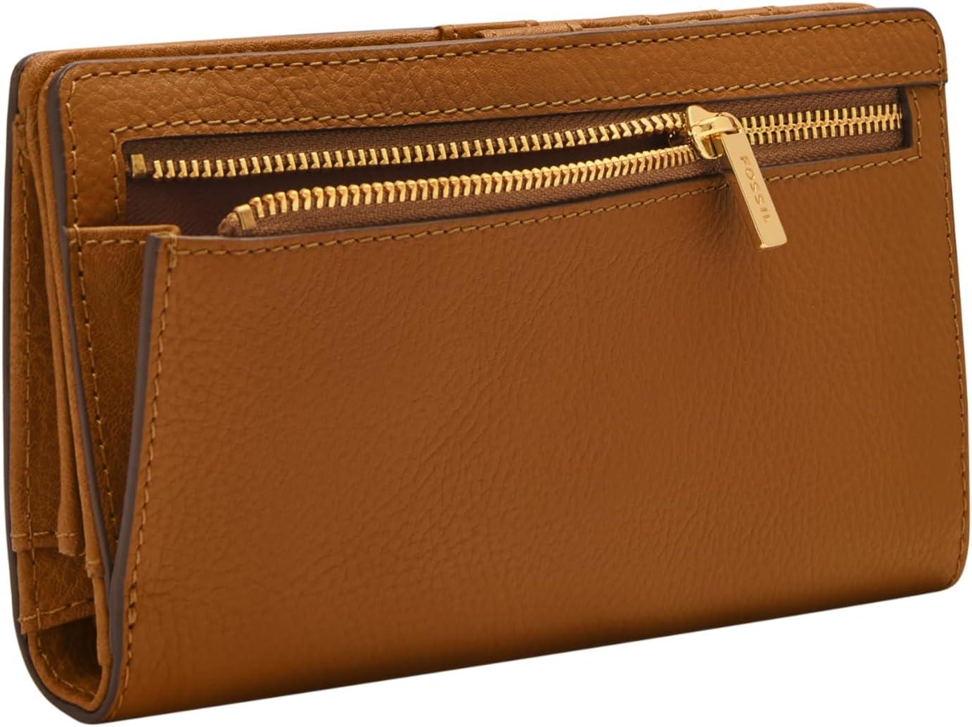 imageFossil Womens Liza Leather Slim Bifold Wallet for WomenMulti Tile