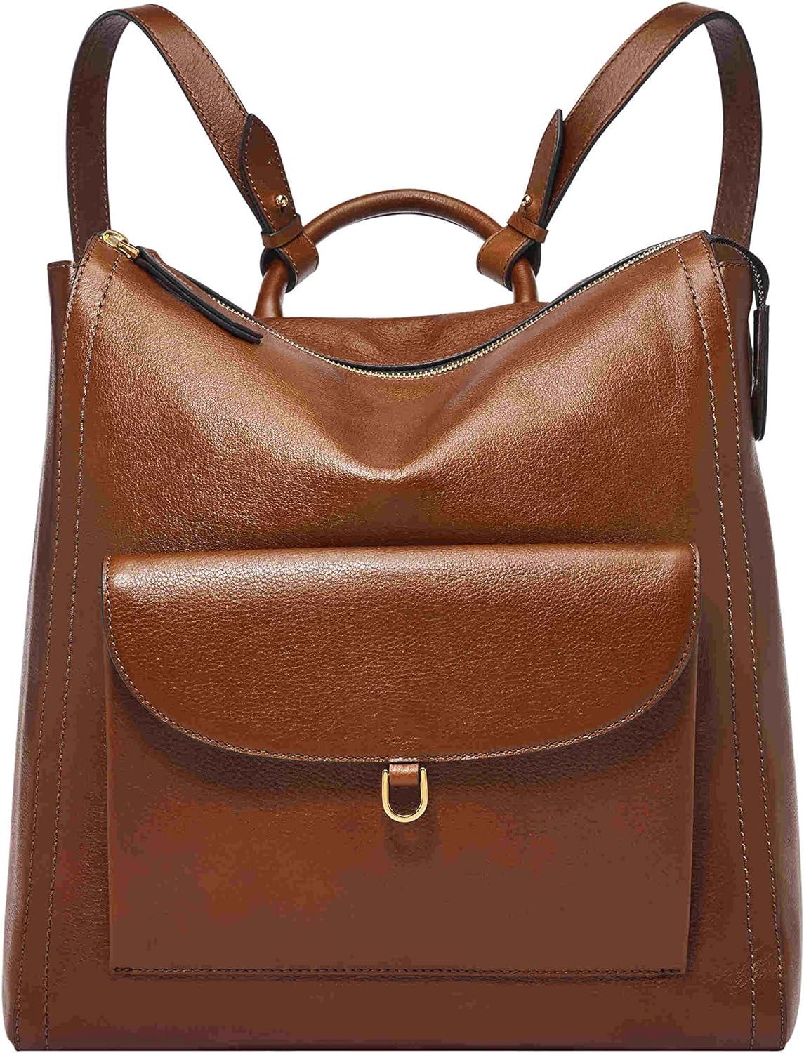 imageFossil Womens Parker Leather Convertible Backpack Purse Handbag for WomenBrown W Outer Pocket