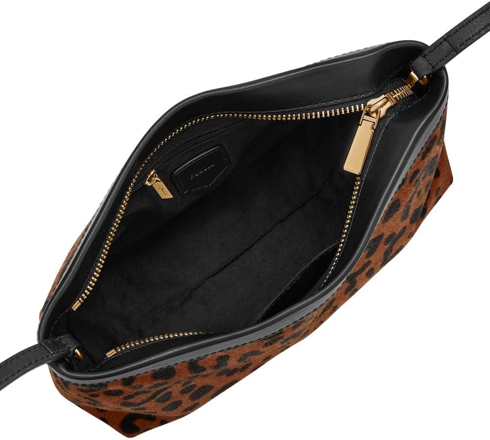 imageFossil Womens Penrose Wallet CrossbodyBlackLeopard Haircalf