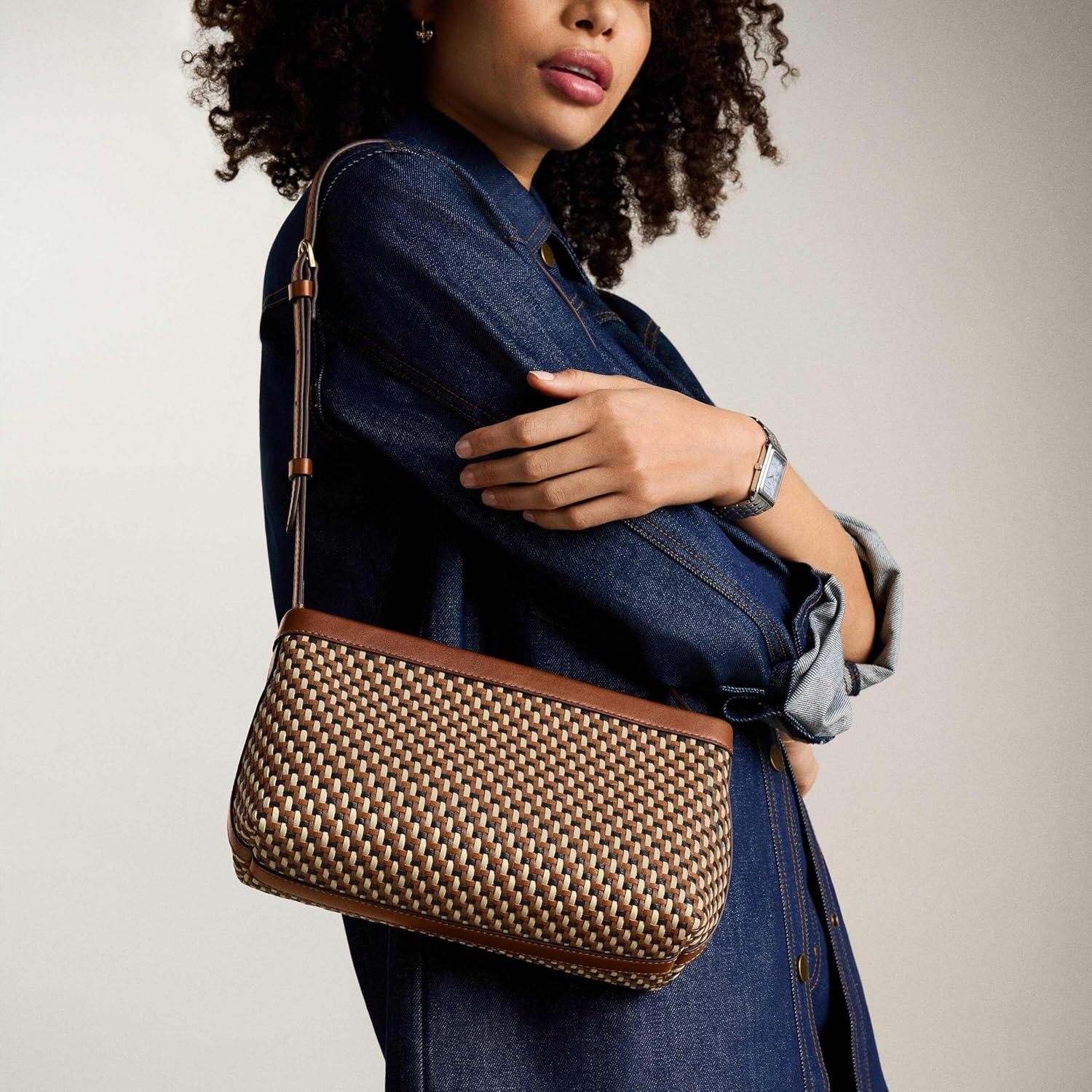 imageFossil Womens Penrose Wallet CrossbodyNeutral Woven