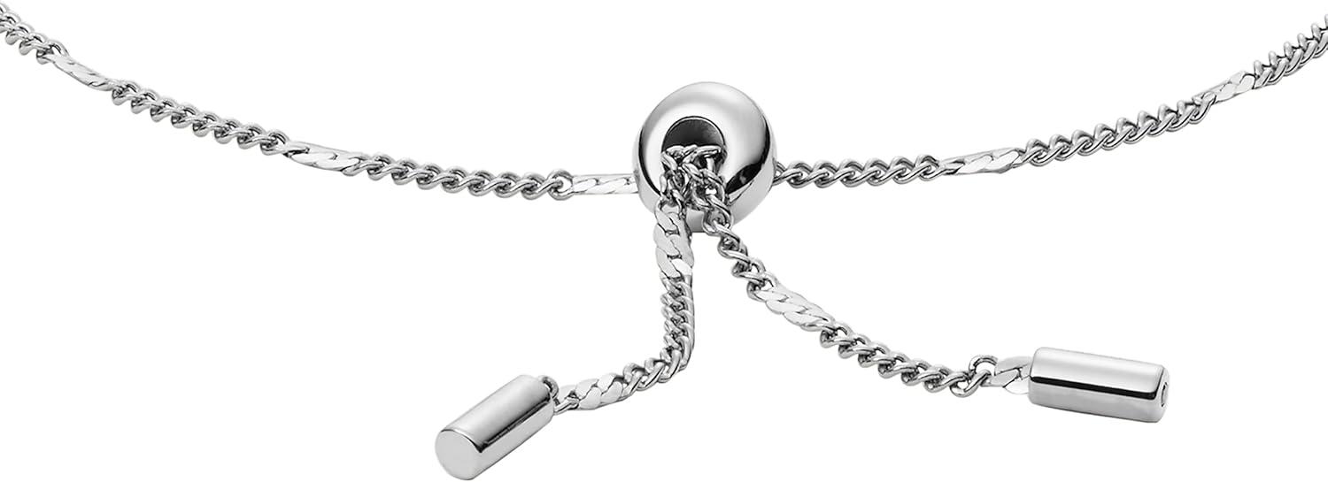 imageFossil Womens Plated Stainless Steel Engravable Personalized Gift Bracelet for WomenSilver Disc