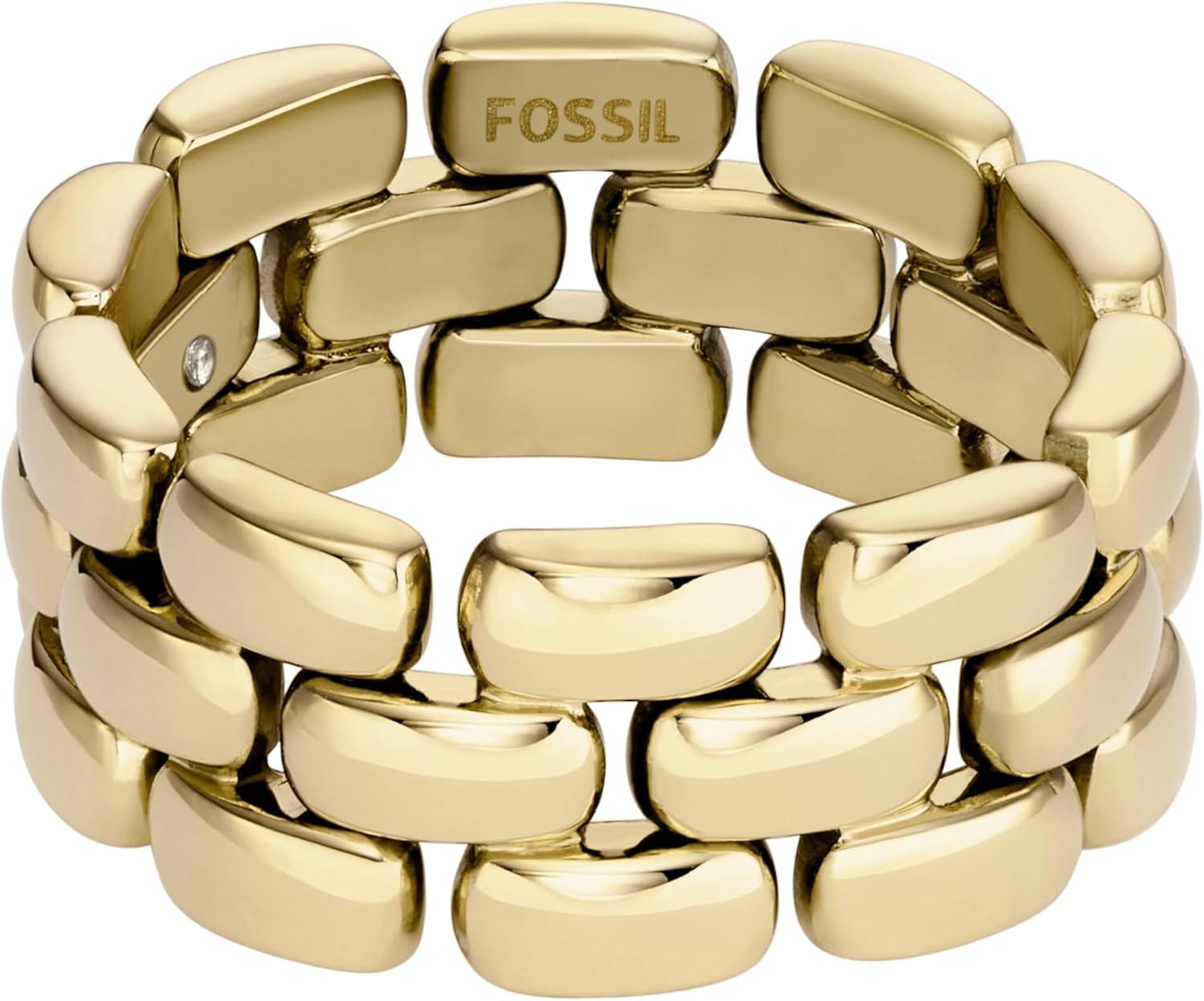 imageFossil Womens Plated Stainless Steel RingGold Arden Chain