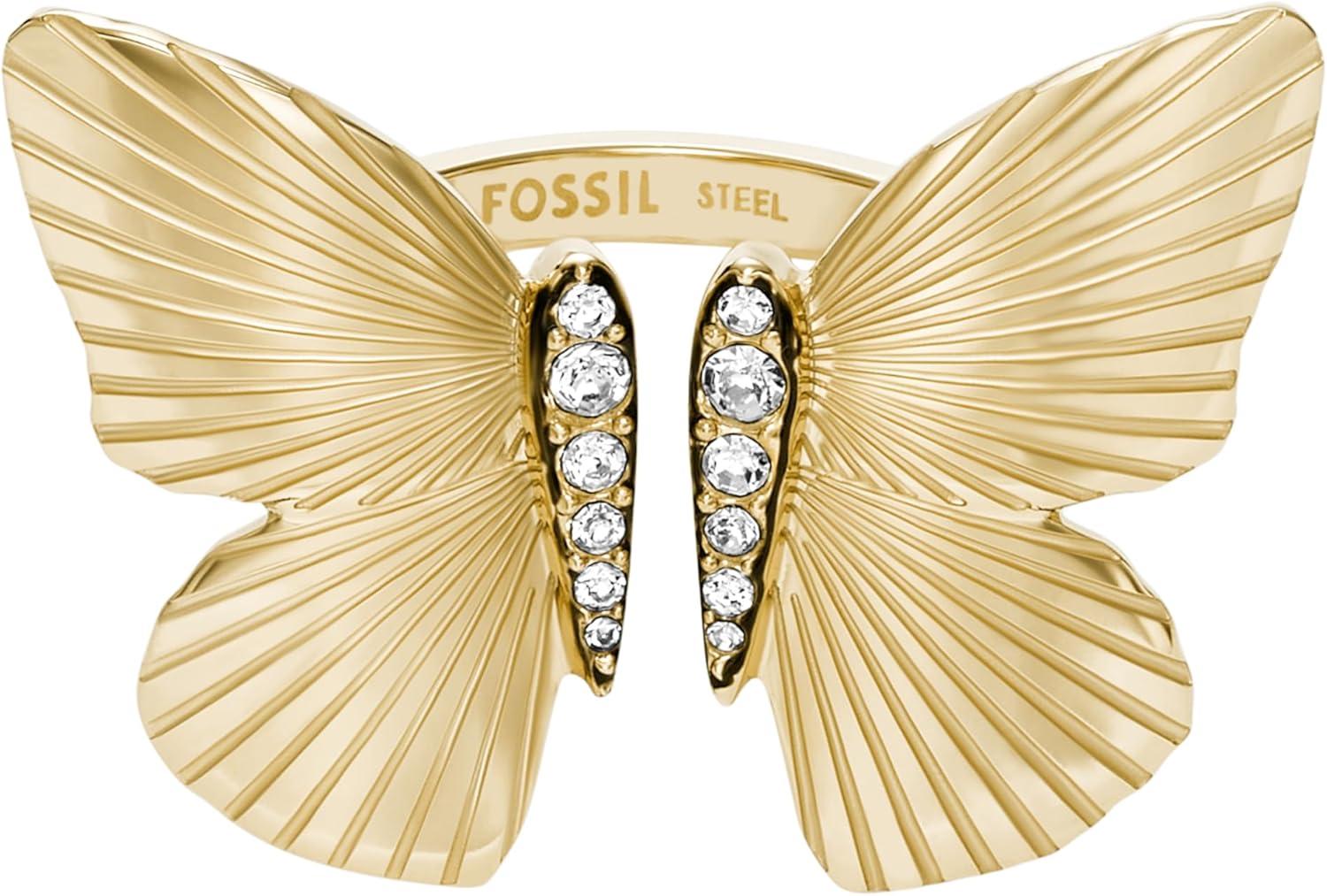 imageFossil Womens Plated Stainless Steel RingGold Butterfly