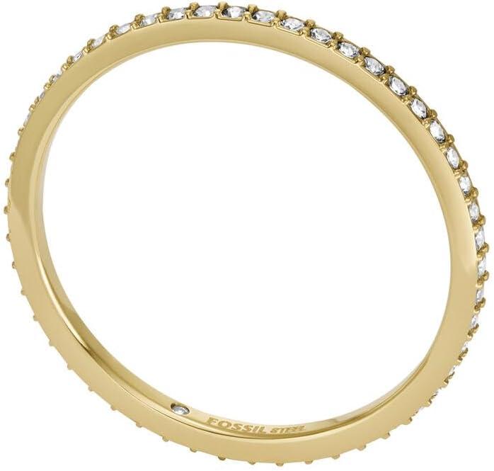 imageFossil Womens Plated Stainless Steel RingGold Dainty Glitz Band