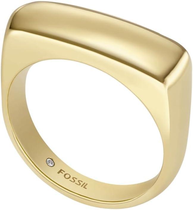 imageFossil Womens Plated Stainless Steel RingGold Dome