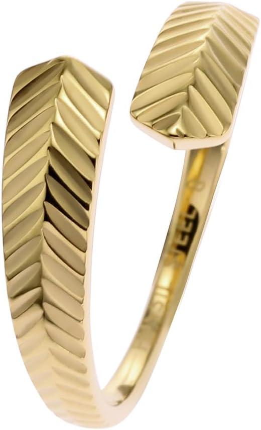 imageFossil Womens Plated Stainless Steel RingGold Harlow Linear Texture Wrap