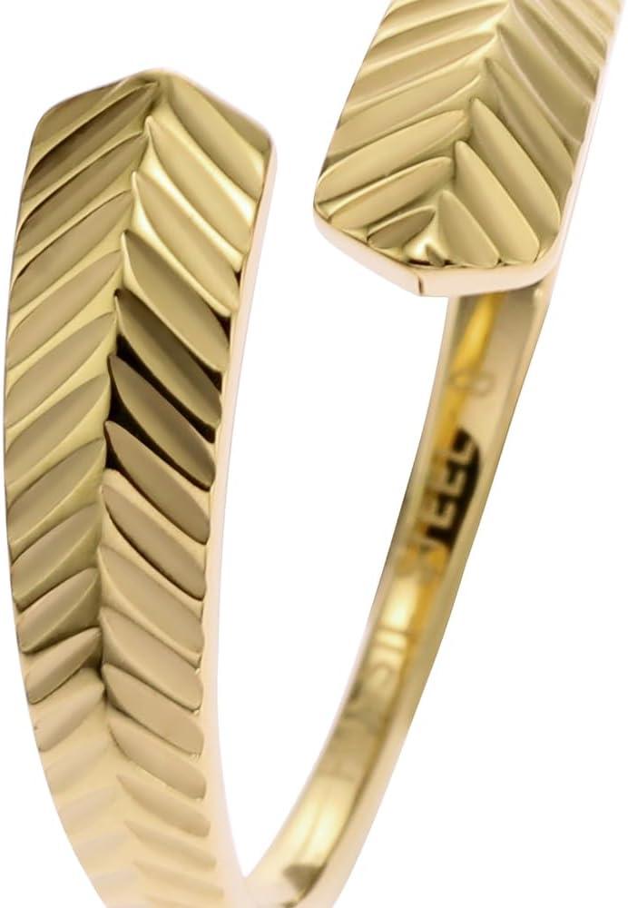 imageFossil Womens Plated Stainless Steel RingGold Harlow Linear Texture Wrap
