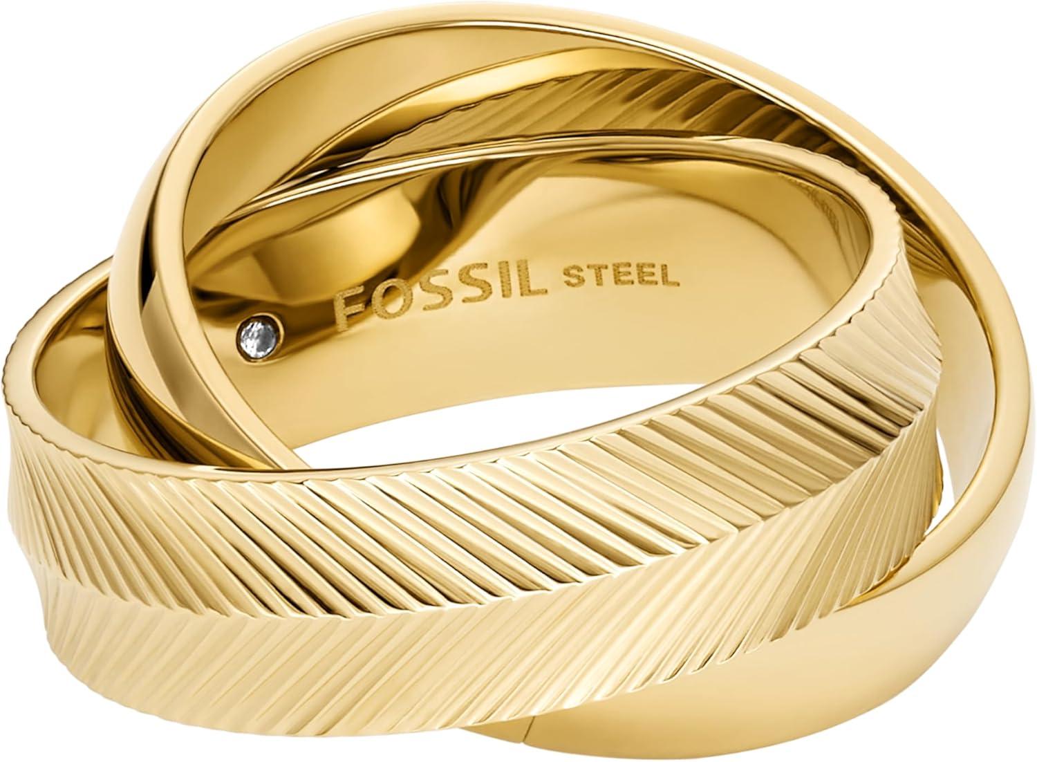 imageFossil Womens Plated Stainless Steel RingGold Harlow Stack