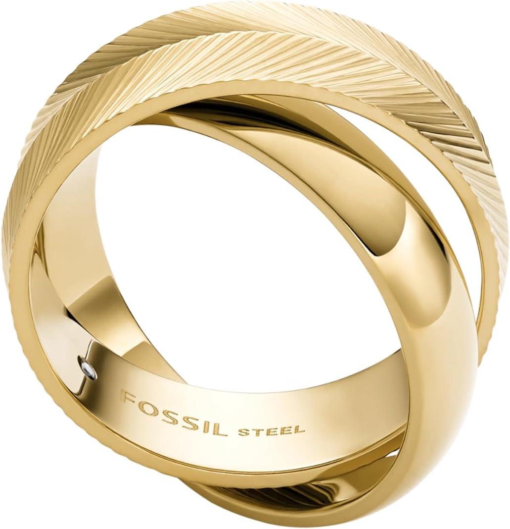 imageFossil Womens Plated Stainless Steel RingGold Harlow Stack