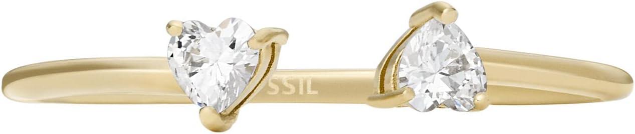 imageFossil Womens Plated Stainless Steel RingGold Heart Glitz
