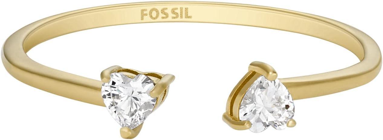 imageFossil Womens Plated Stainless Steel RingGold Heart Glitz
