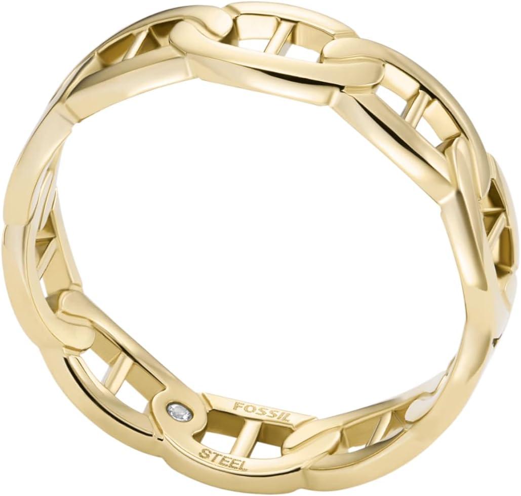 imageFossil Womens Plated Stainless Steel RingGold Heritage Link
