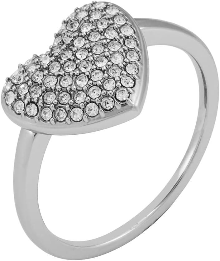 imageFossil Womens Plated Stainless Steel RingSilver Sadie Glitz Heart