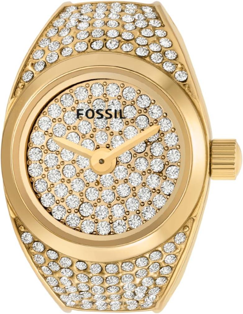 imageFossil Womens Quartz Stainless Steel TwoHand Watch RingGold AllOver Glitz
