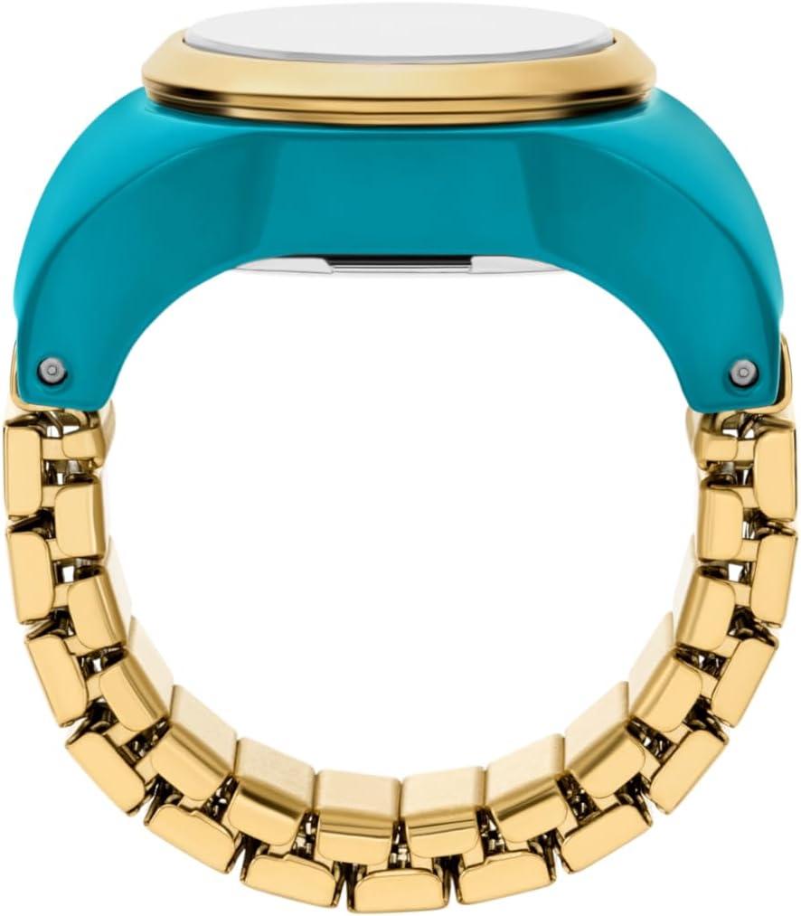 imageFossil Womens Quartz Stainless Steel TwoHand Watch RingGoldBlue