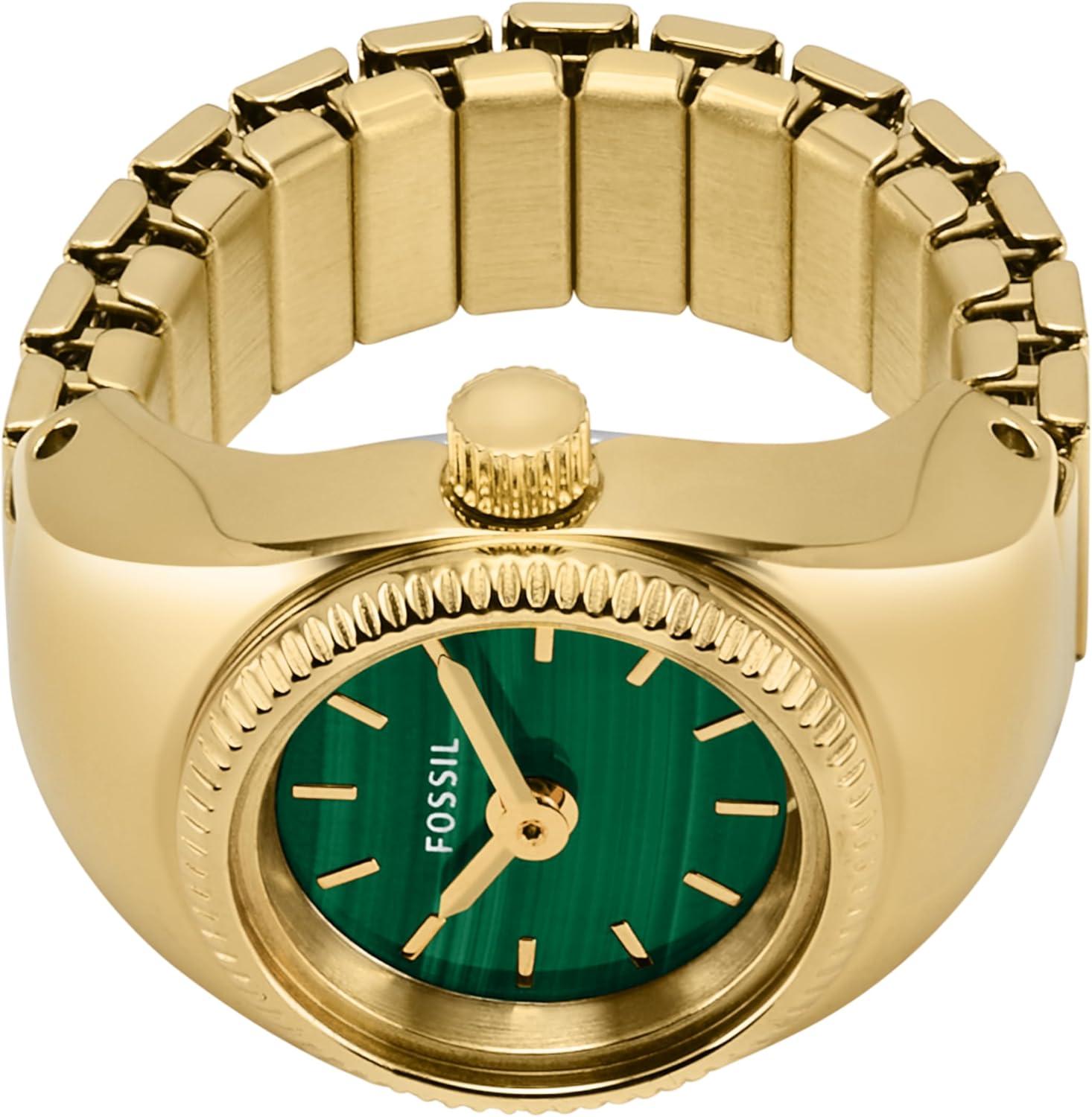 imageFossil Womens Quartz Stainless Steel TwoHand Watch RingGoldGreen