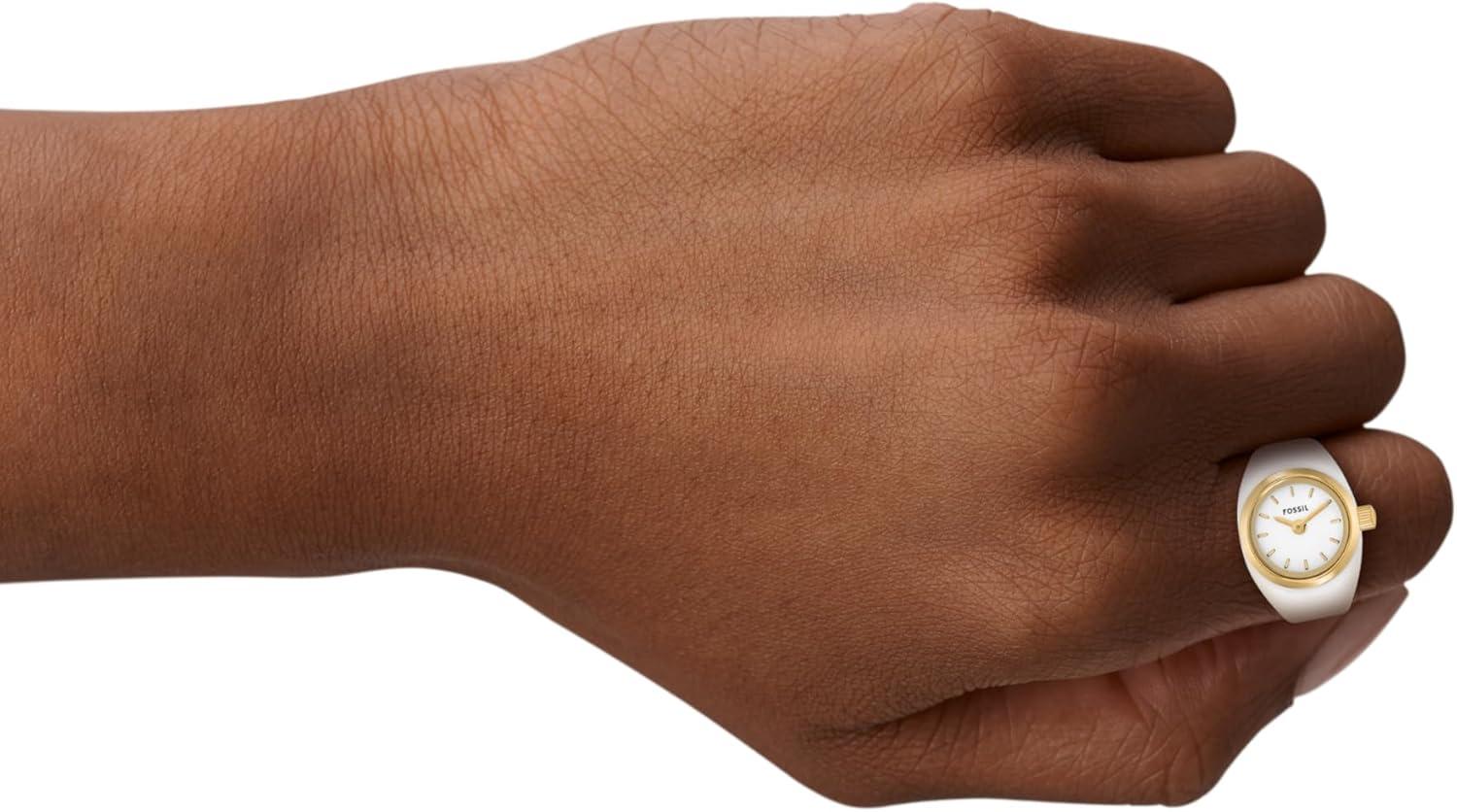 imageFossil Womens Quartz Stainless Steel TwoHand Watch RingGoldWhite