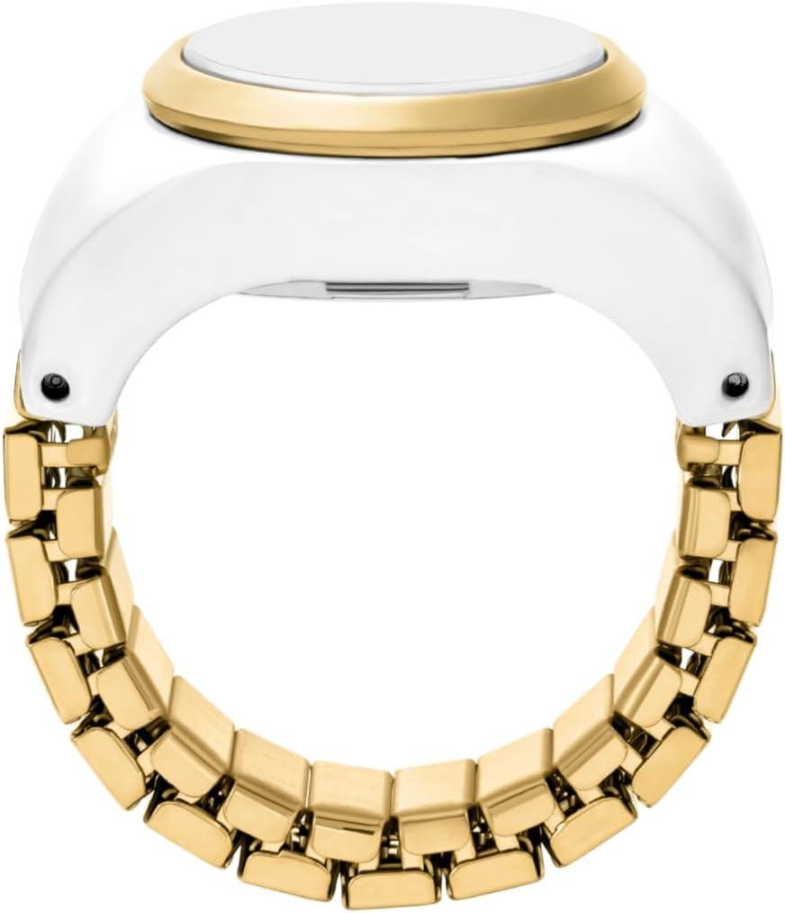 imageFossil Womens Quartz Stainless Steel TwoHand Watch RingGoldWhite