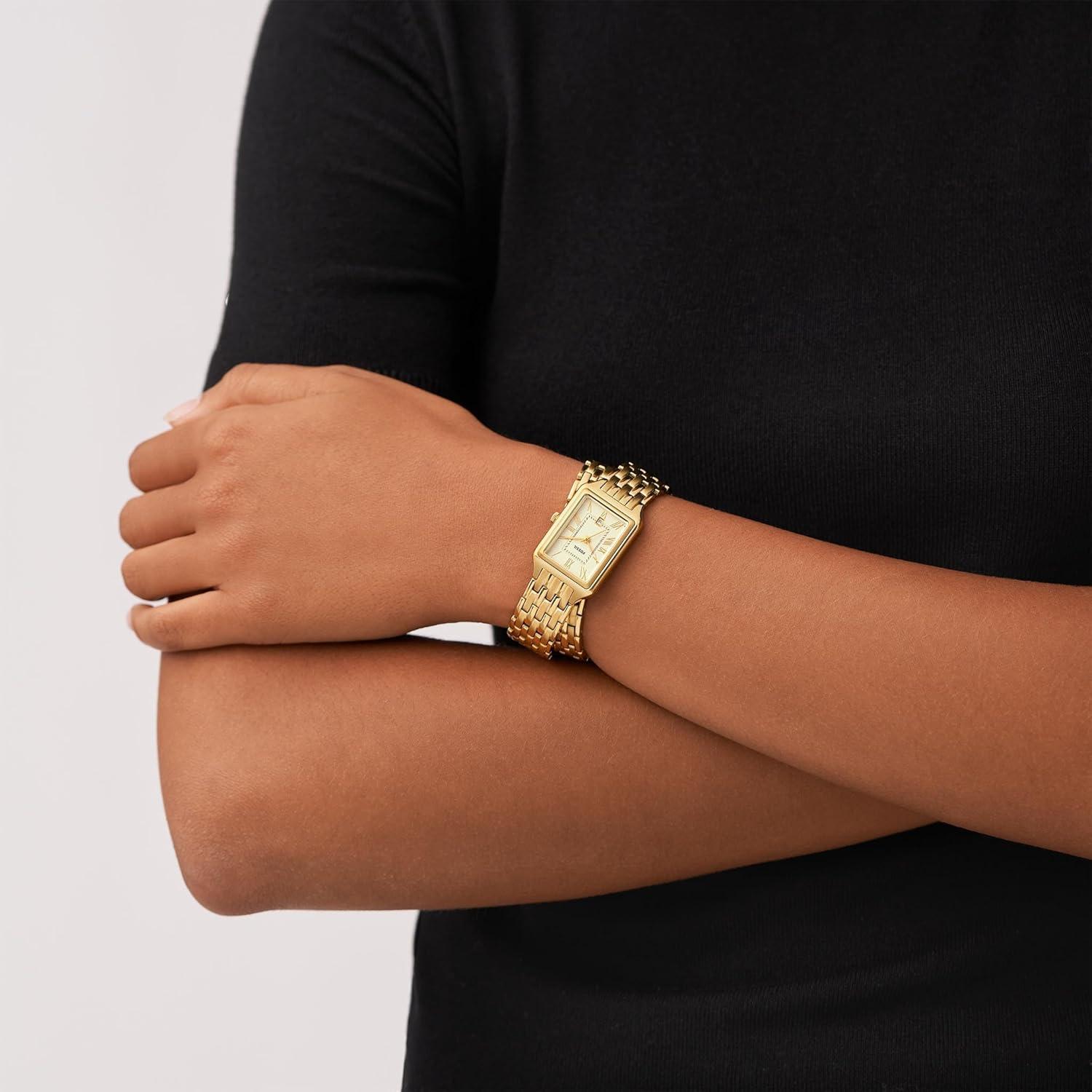 imageFossil Womens Raquel Quartz Stainless Steel ThreeHand WatchGold Double Wrap