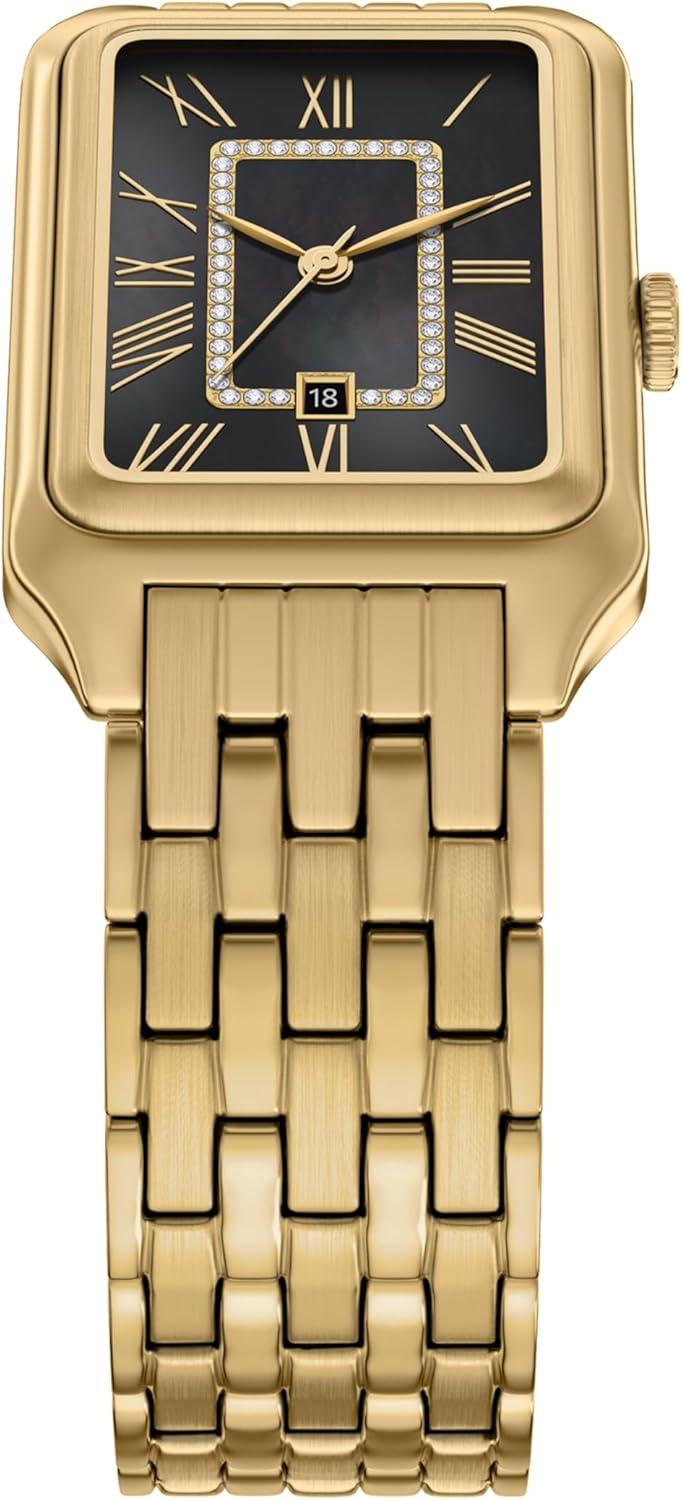 imageFossil Womens Raquel Quartz Stainless Steel ThreeHand WatchGoldBlack