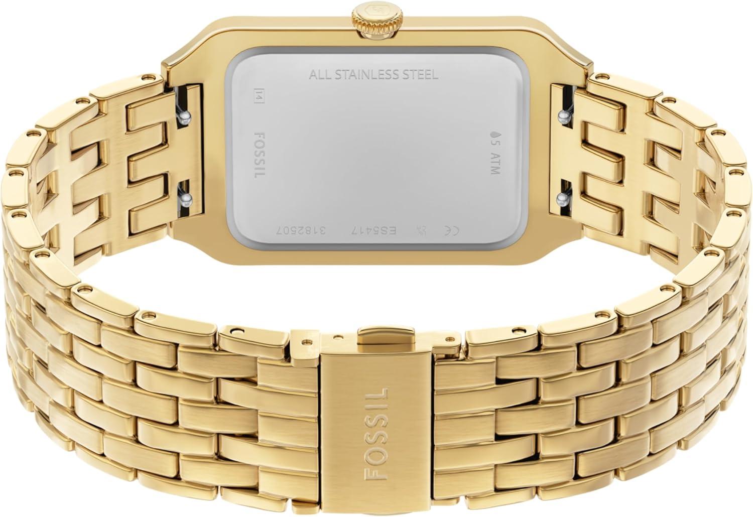 imageFossil Womens Raquel Quartz Stainless Steel ThreeHand WatchGoldBlack