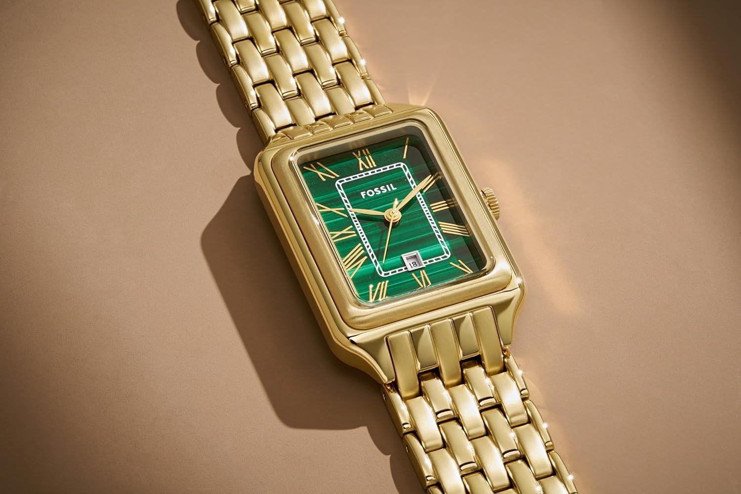 imageFossil Womens Raquel Quartz Stainless Steel ThreeHand WatchGoldGreen