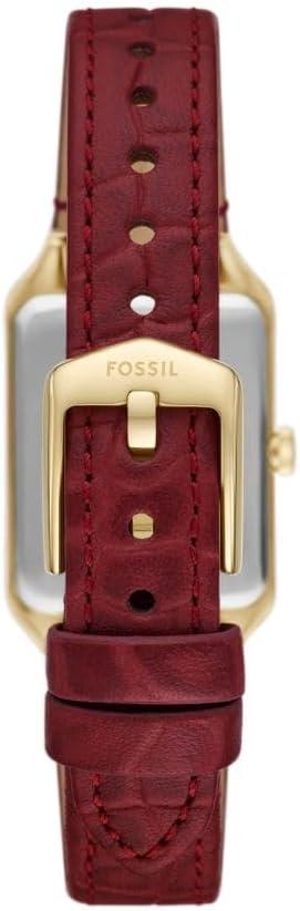 imageFossil Womens Raquel Quartz Stainless Steel ThreeHand WatchRed LeatherGold
