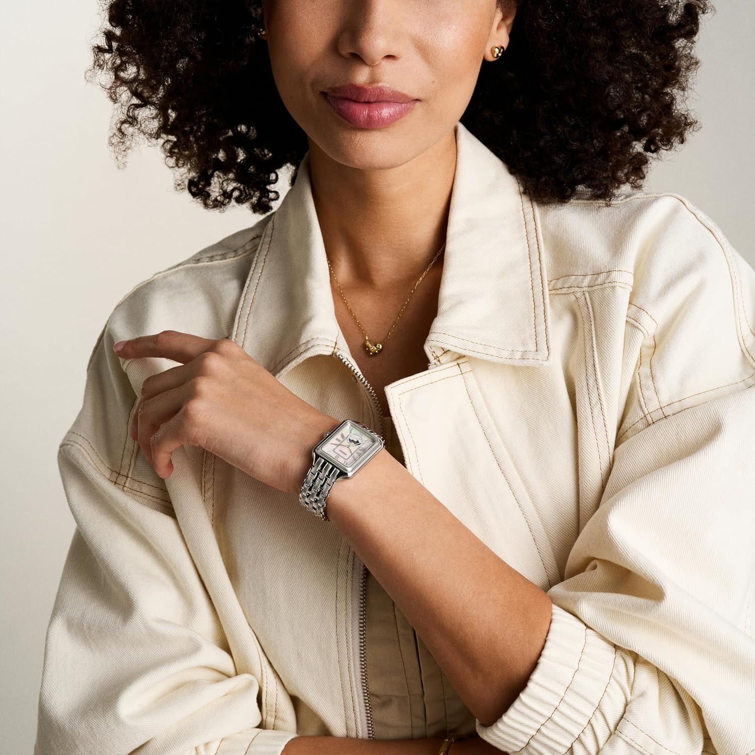 imageFossil Womens Raquel Quartz Stainless Steel ThreeHand WatchSilver Moonphase