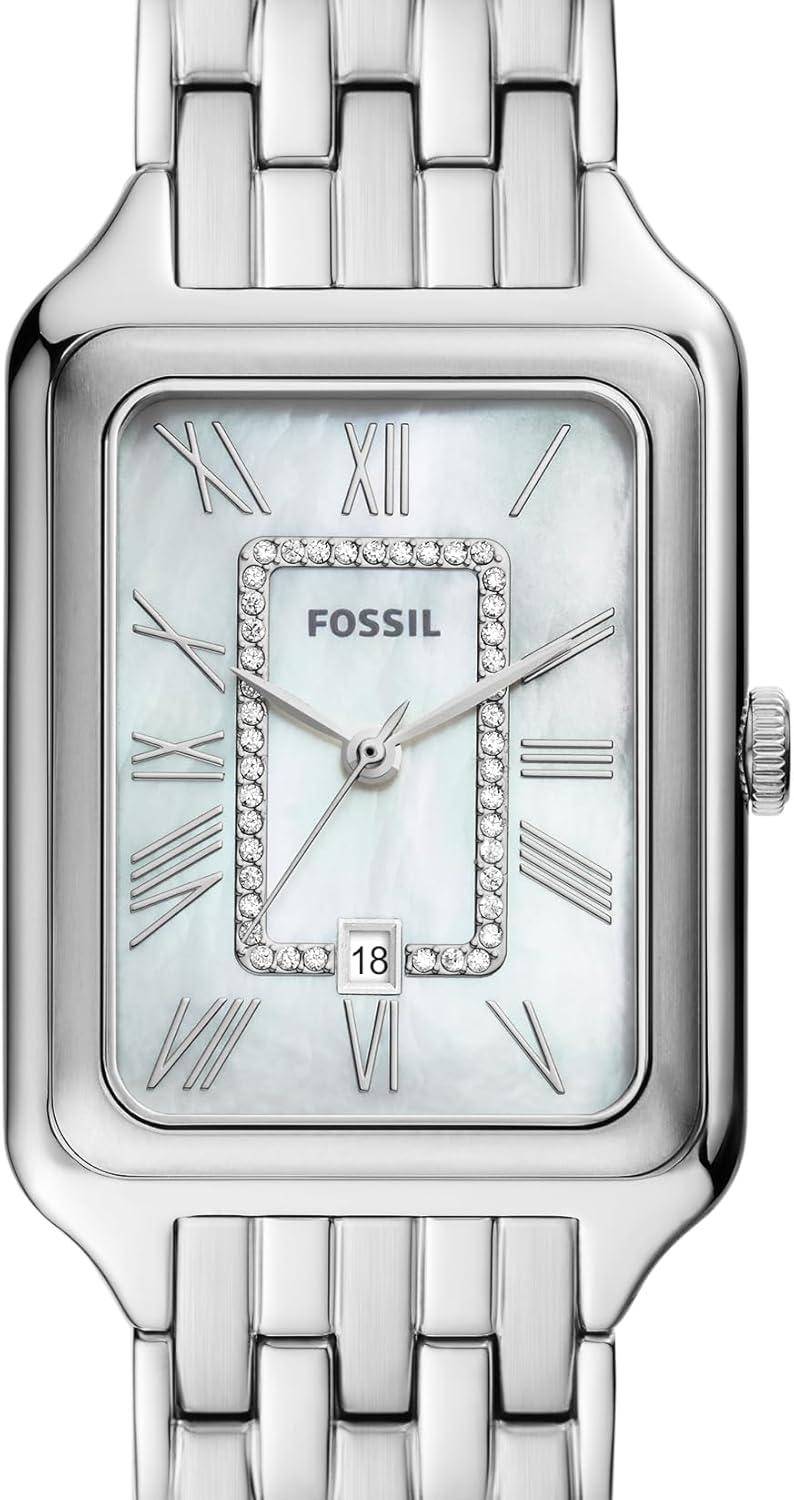 imageFossil Womens Raquel Quartz Stainless Steel ThreeHand WatchSilverMother of Pearl