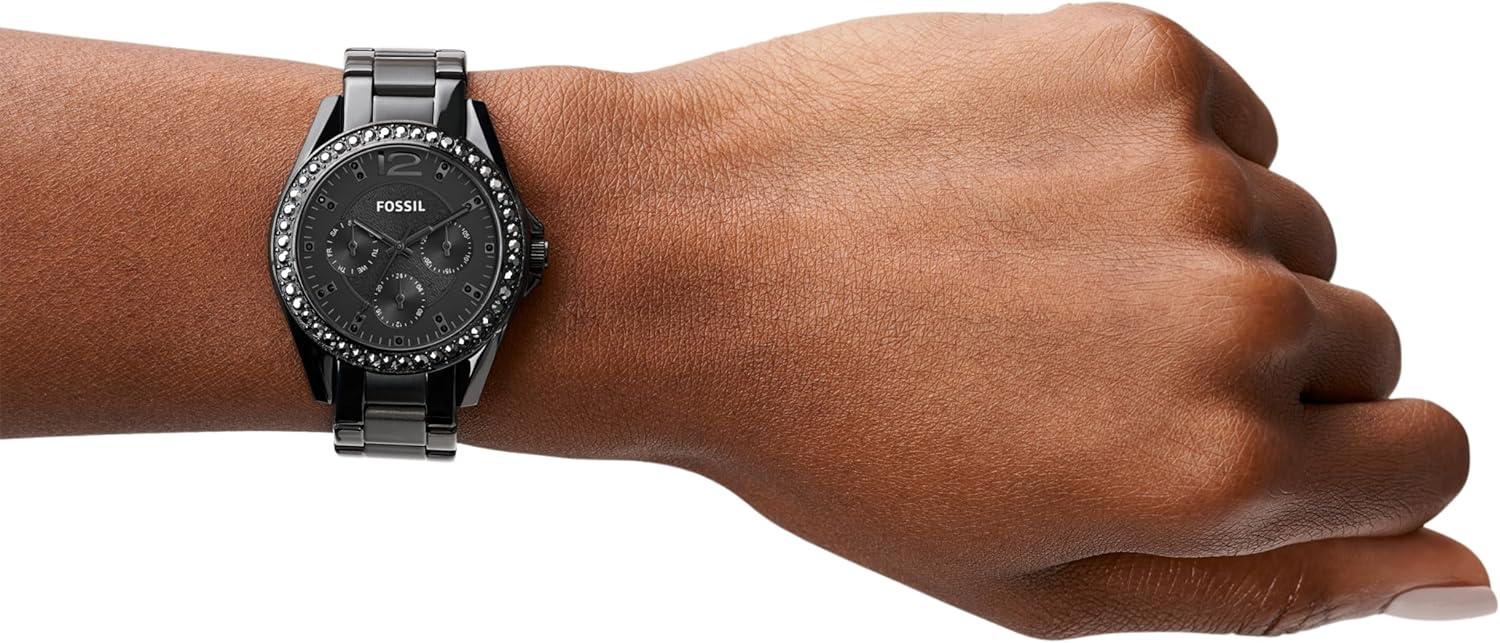 imageFossil Womens Riley Stainless Steel Multifunction WatchBlack
