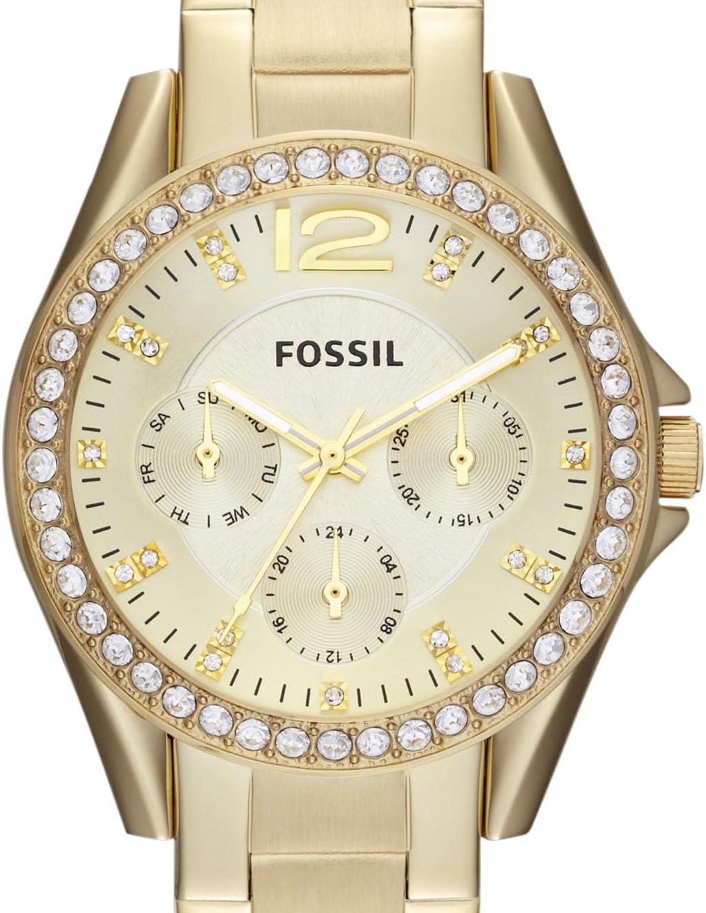 imageFossil Womens Riley Stainless Steel Multifunction WatchGold