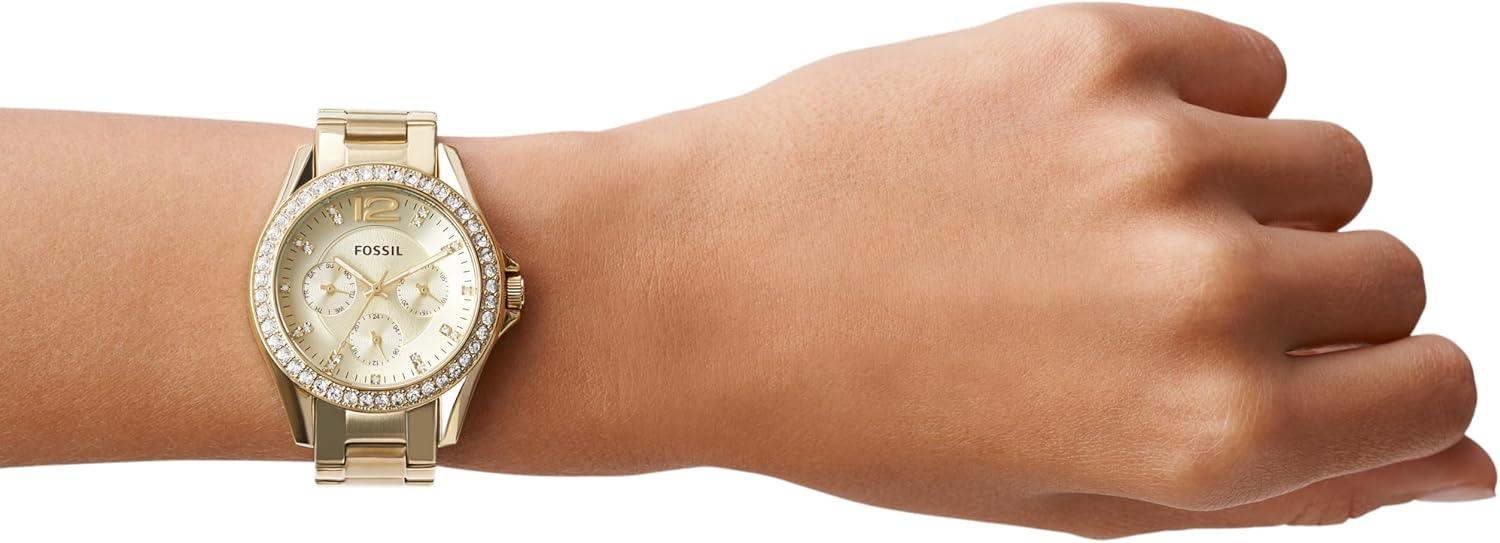 imageFossil Womens Riley Stainless Steel Multifunction WatchGold