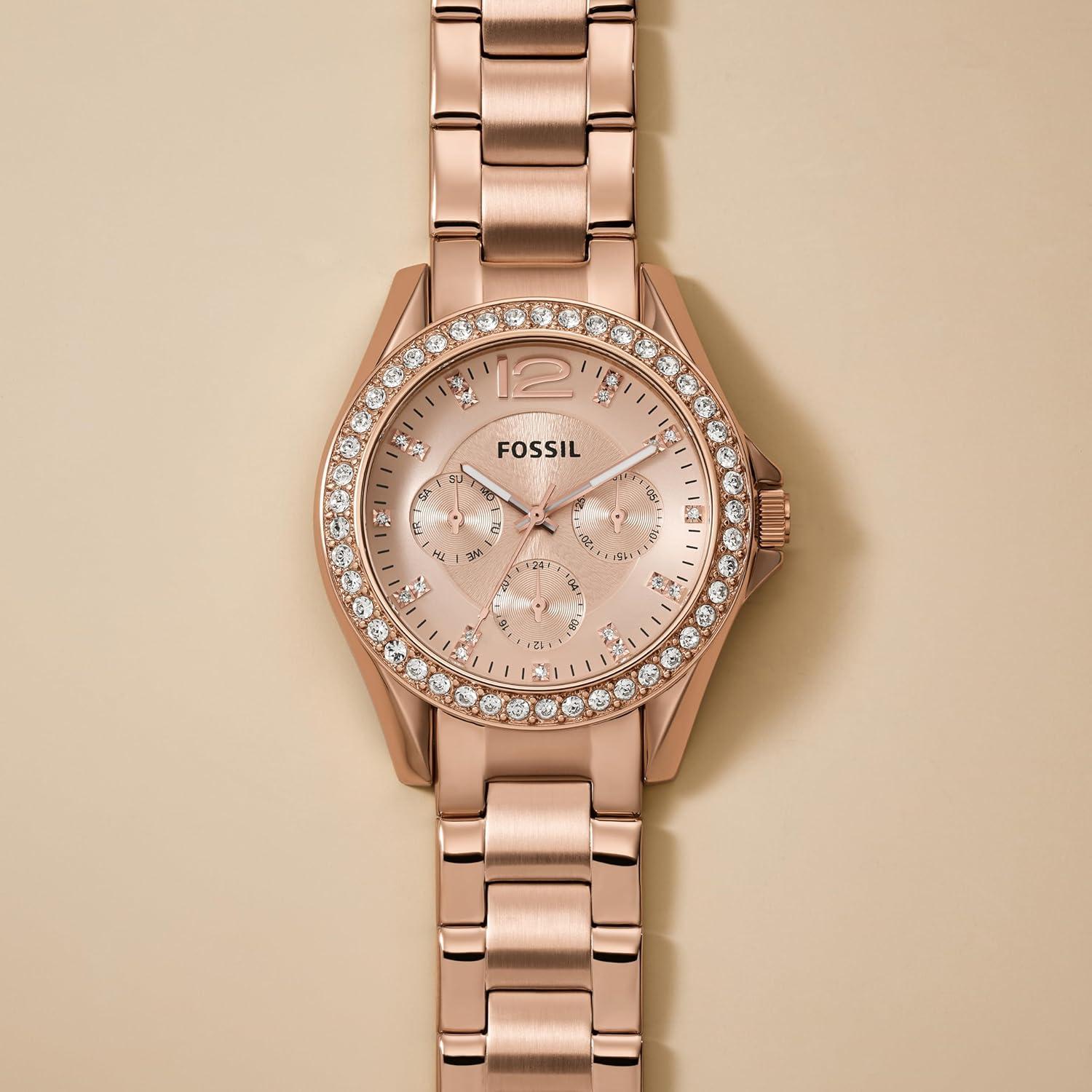 imageFossil Womens Riley Stainless Steel Multifunction WatchRose Gold