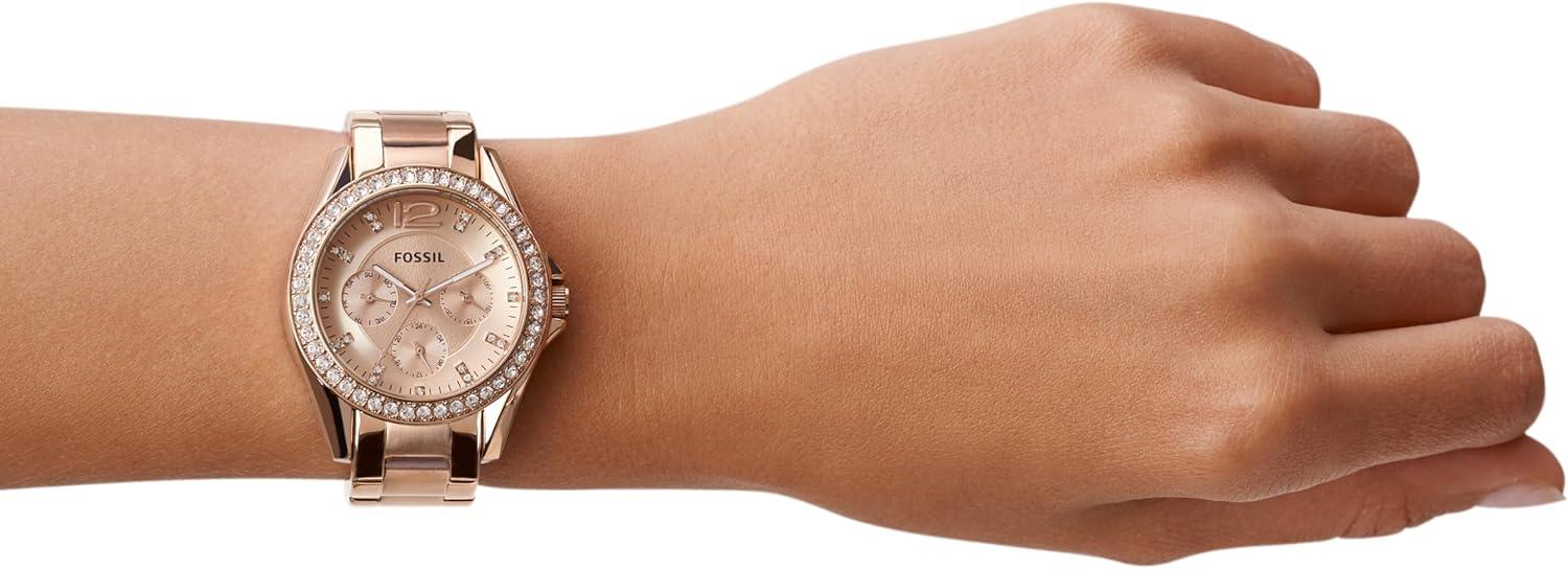 imageFossil Womens Riley Stainless Steel Multifunction WatchRose Gold