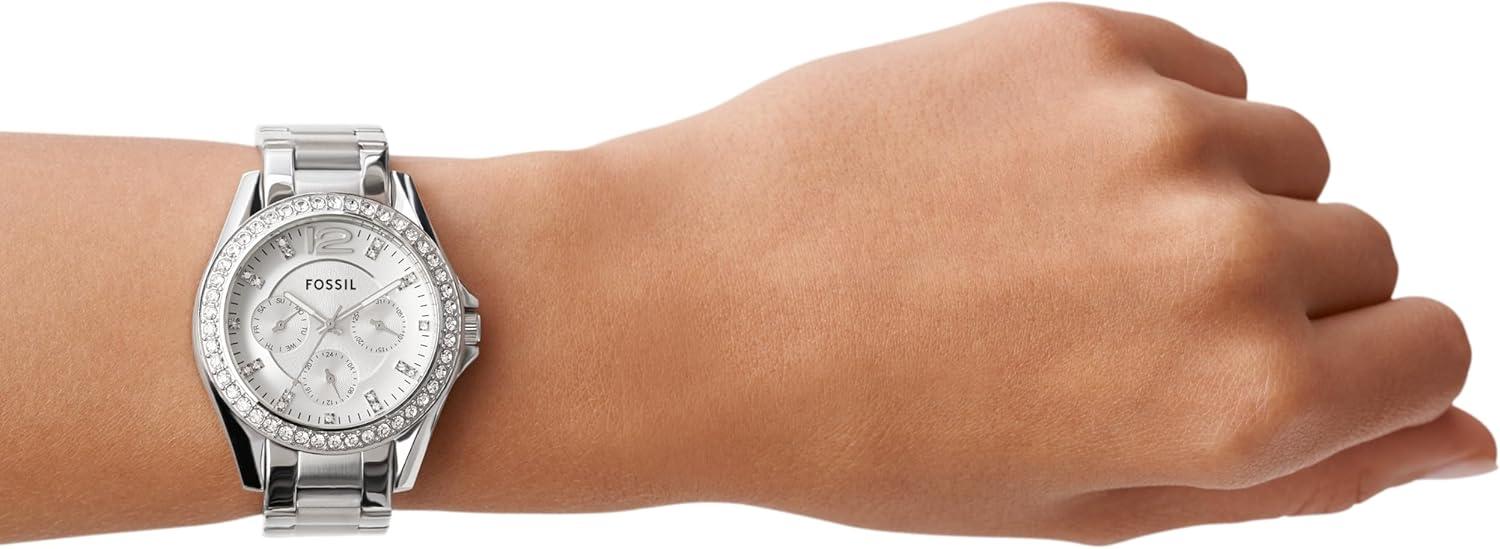 imageFossil Womens Riley Stainless Steel Multifunction WatchSilver