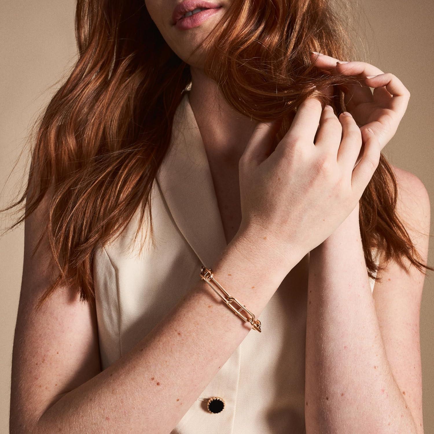 imageFossil Womens Rose GoldTone Stainless Steel Chain or Beaded Bracelet for WomenHeritage Rose Gold DLink