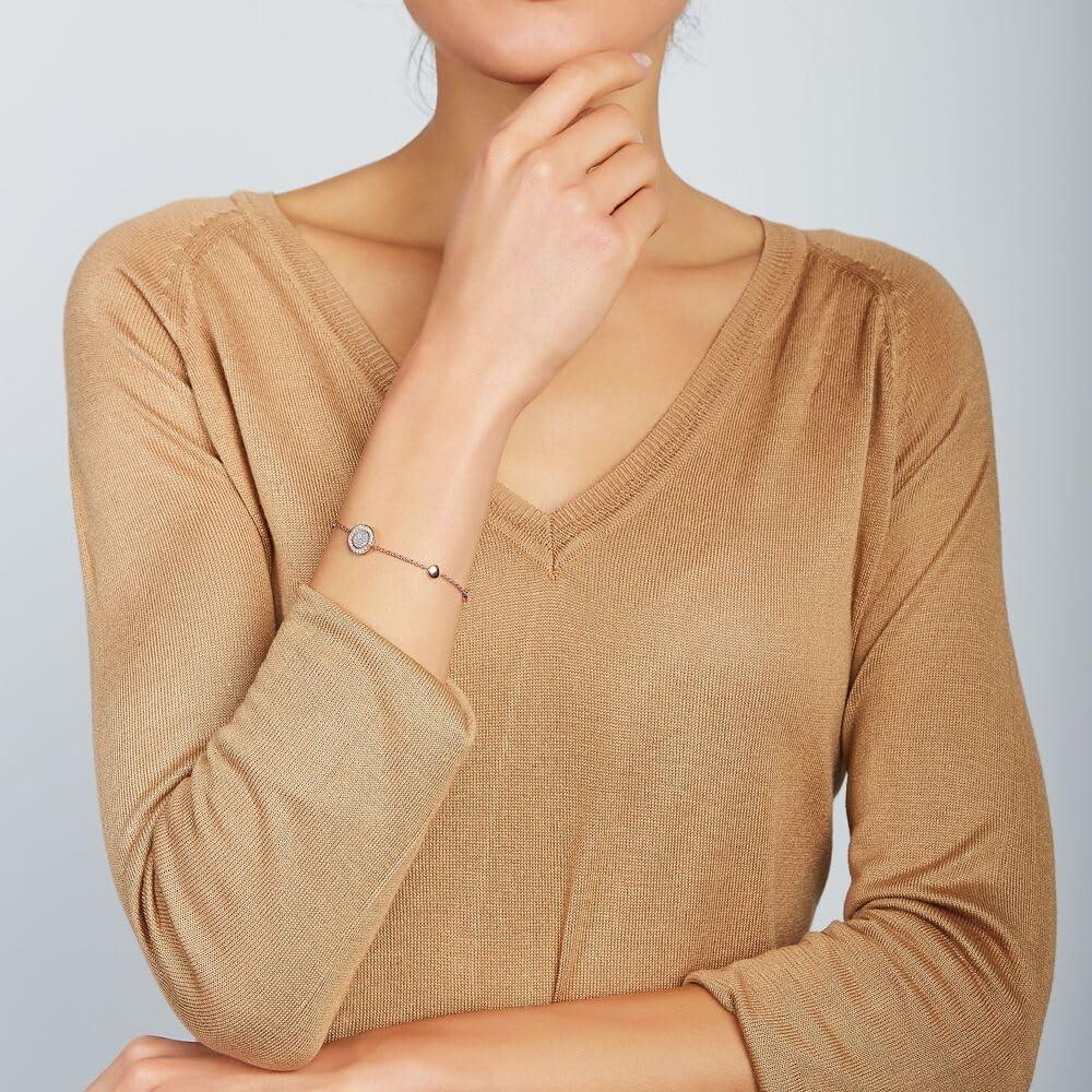 imageFossil Womens Rose GoldTone Stainless Steel Chain or Beaded Bracelet for WomenRose Gold Glitz Disc