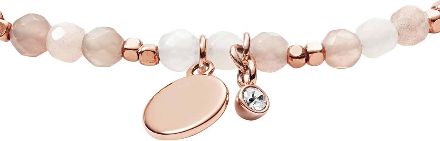 imageFossil Womens Rose GoldTone Stainless Steel Chain or Beaded Bracelet for WomenRose Gold Moonstone