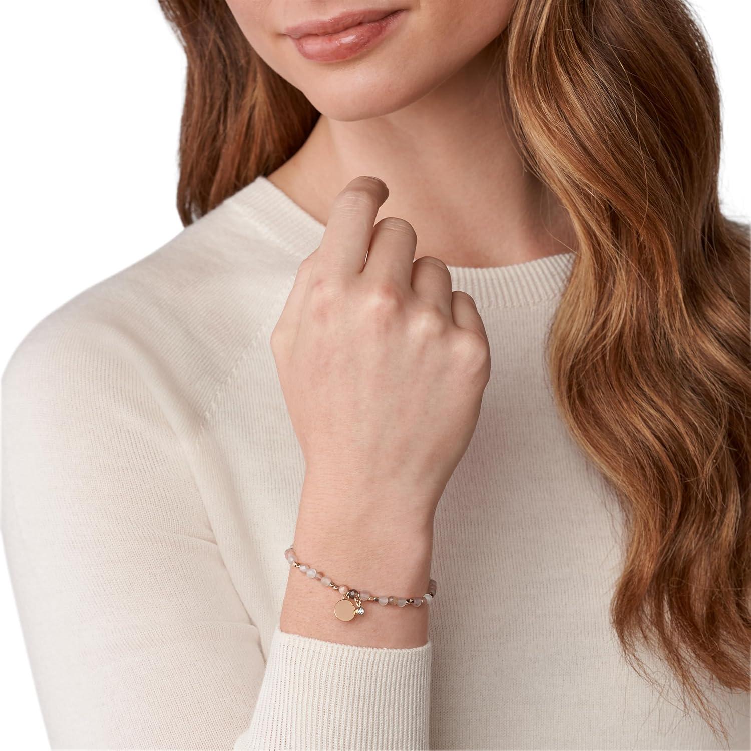 imageFossil Womens Rose GoldTone Stainless Steel Chain or Beaded Bracelet for WomenRose Gold Moonstone