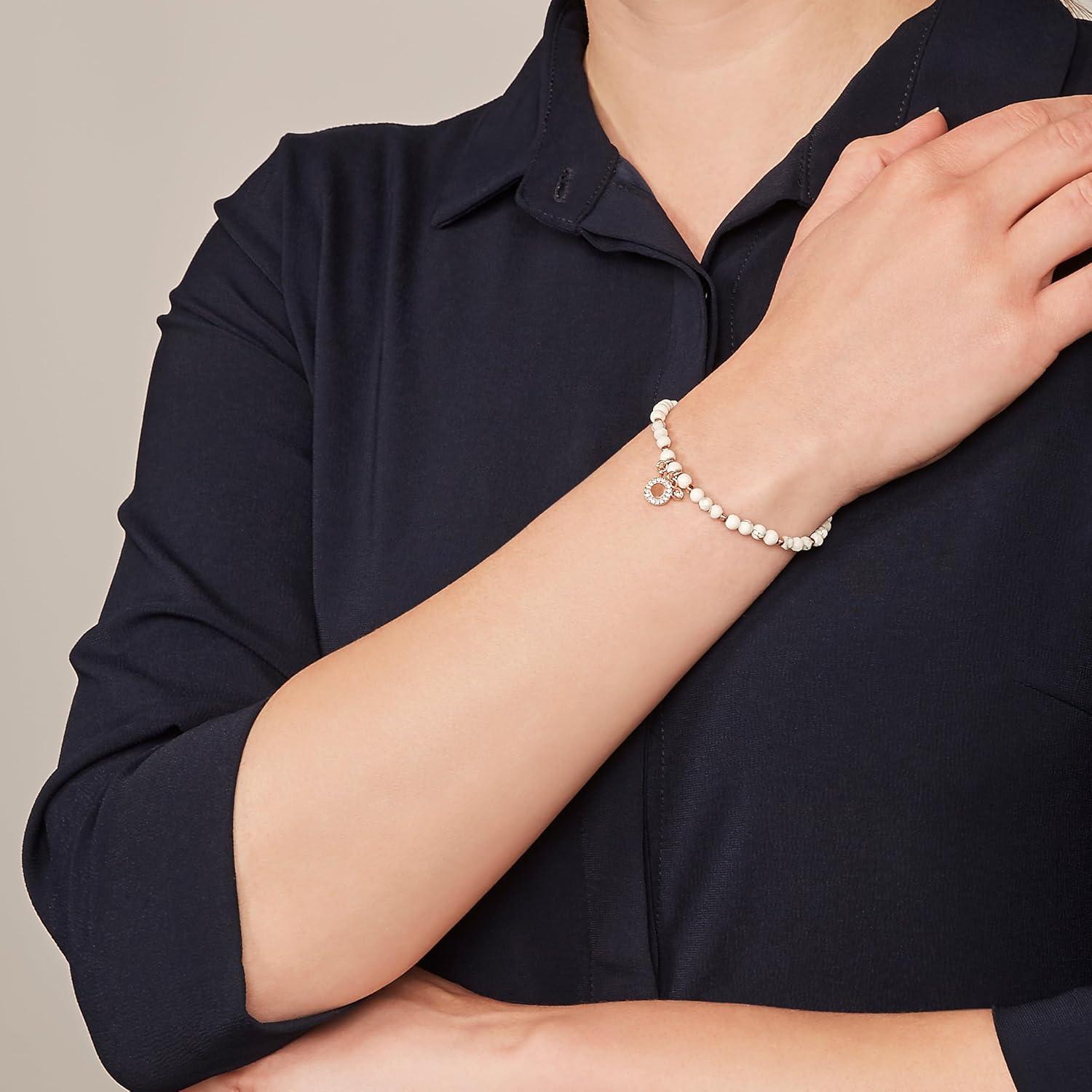 imageFossil Womens Rose GoldTone Stainless Steel Chain or Beaded Bracelet for WomenRose Gold White Bead