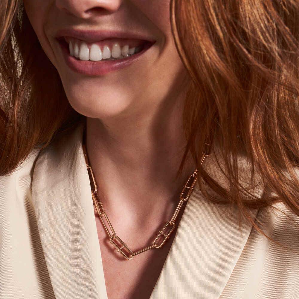 imageFossil Womens Rose GoldTone Stainless Steel Pendant Chain Necklace for WomenHeritage Rose Gold DLink