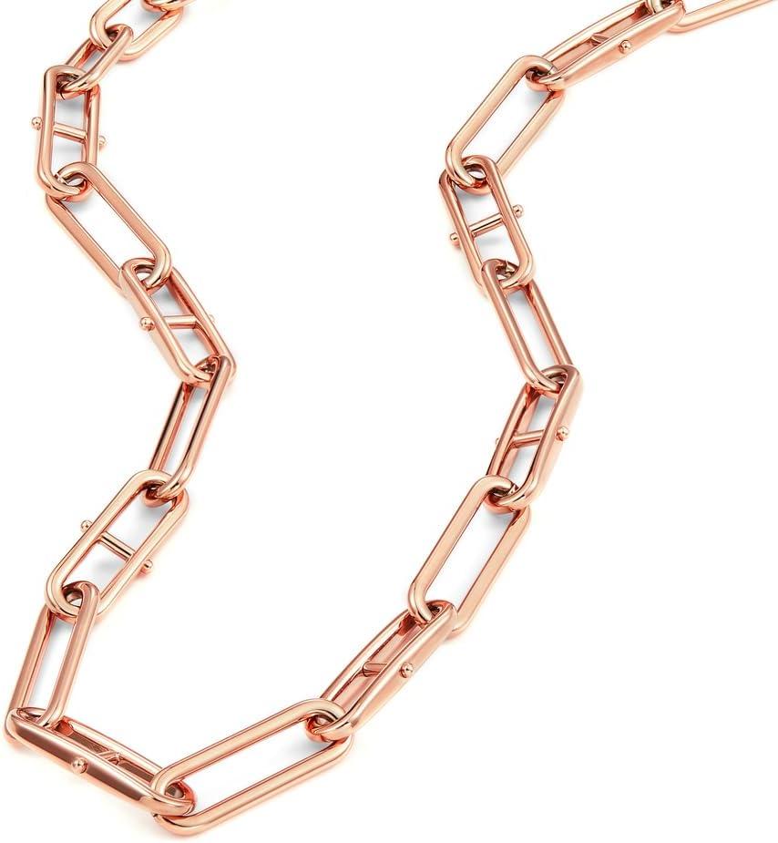 imageFossil Womens Rose GoldTone Stainless Steel Pendant Chain Necklace for WomenHeritage Rose Gold DLink