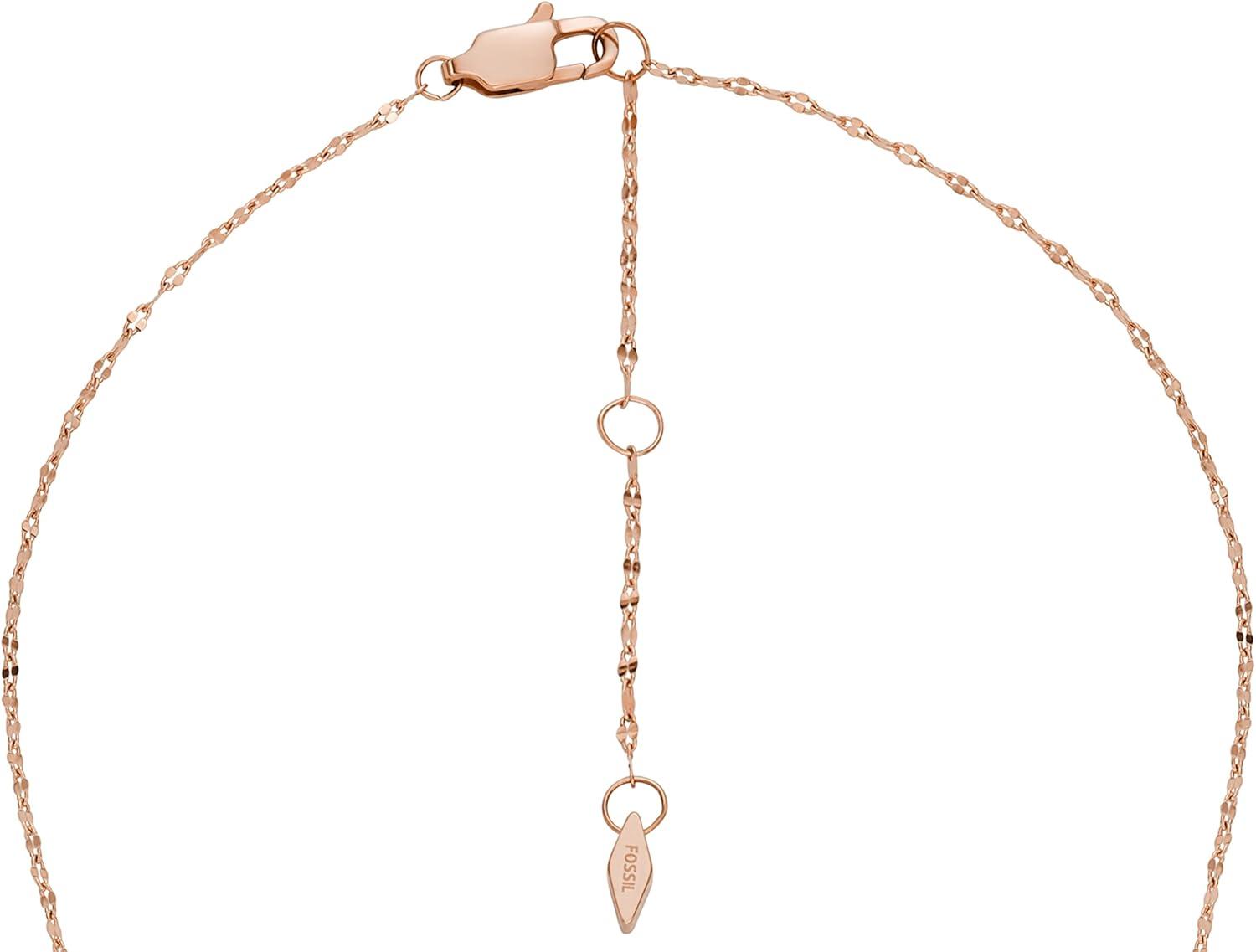 imageFossil Womens Rose GoldTone Stainless Steel Pendant Chain Necklace for WomenRose Gold Locket