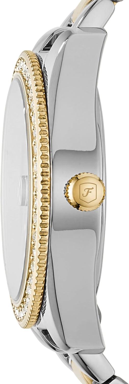 imageFossil Womens Scarlette Mini Quartz Stainless Steel ThreeHand Watch Color GoldSilver Model ES4319