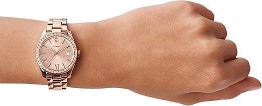 imageFossil Womens Scarlette Mini Quartz Stainless Steel ThreeHand Watch Color Rose Gold Glitz Model ES4318